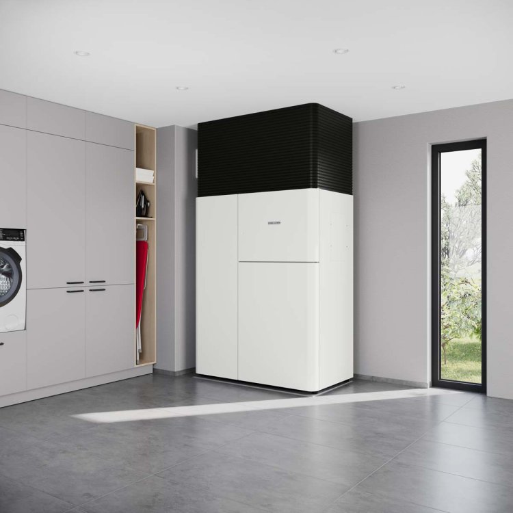 Wärmepumpe in Waschraum