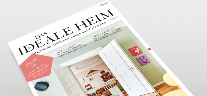 Das Ideale Heim Heft schräg auf grauer Oberfläche