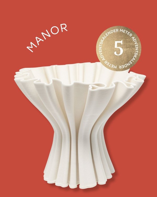 Schalenförmige weisse Vase aus Keramik